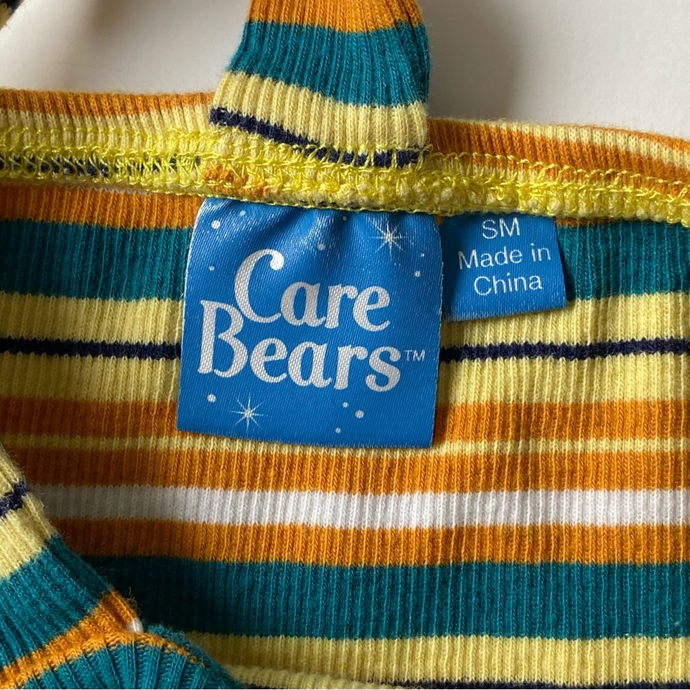 Care Bears Size Small 6 7 Funshine Bear Orange Green Tank Top Stripes Girls EUC - Picture 8 of 16